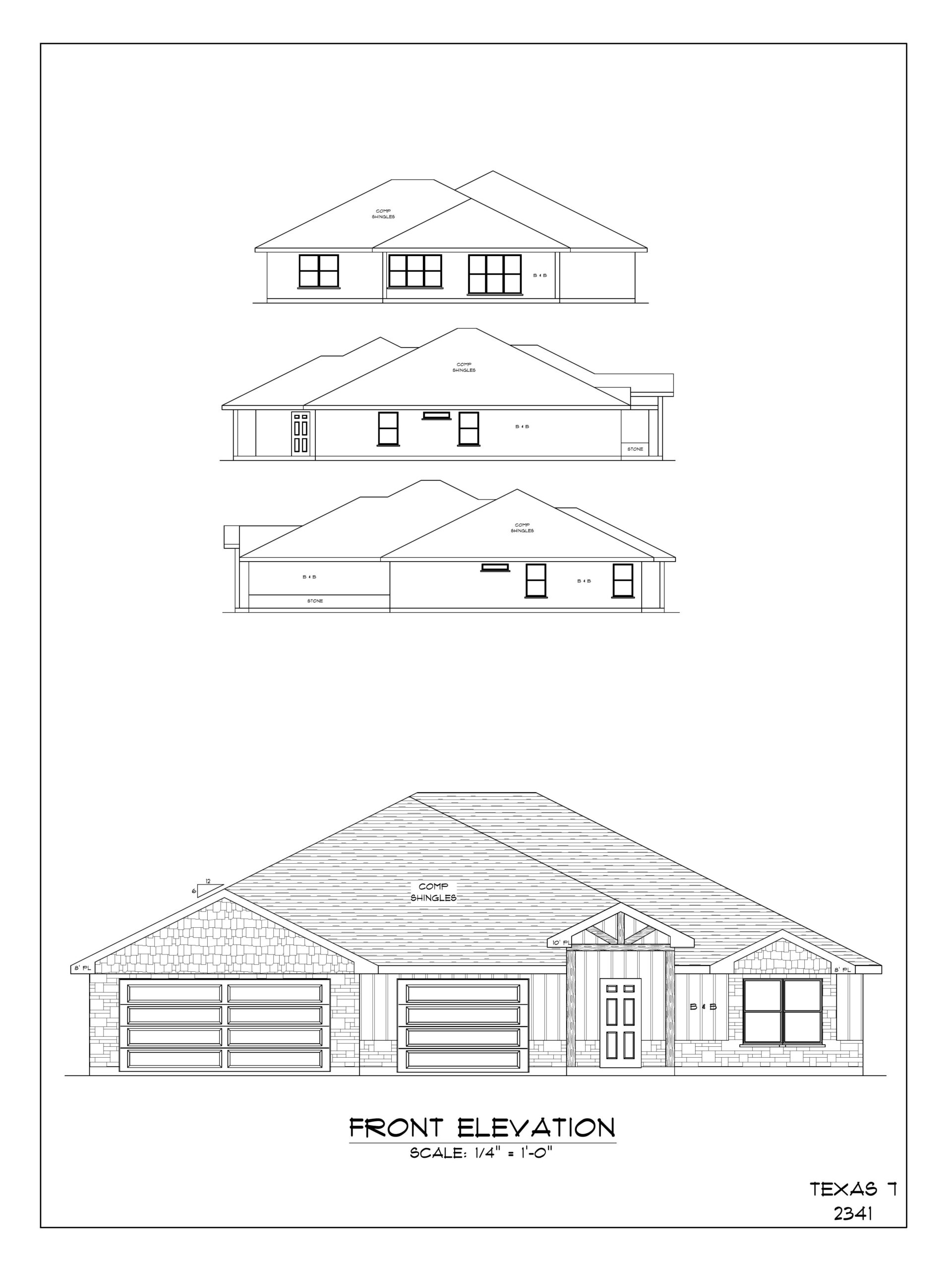 Plan 2341 Front Elevation